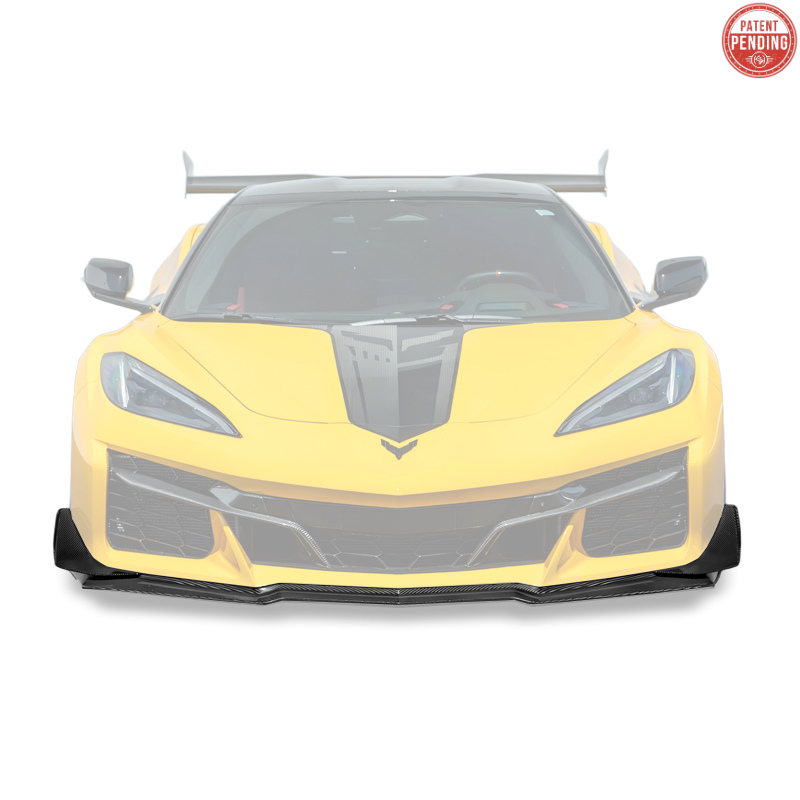2023-Up Corvette C8 Z06 Z07 DRY CARBON FIBER Extended Package Front Lip & Canards image 1