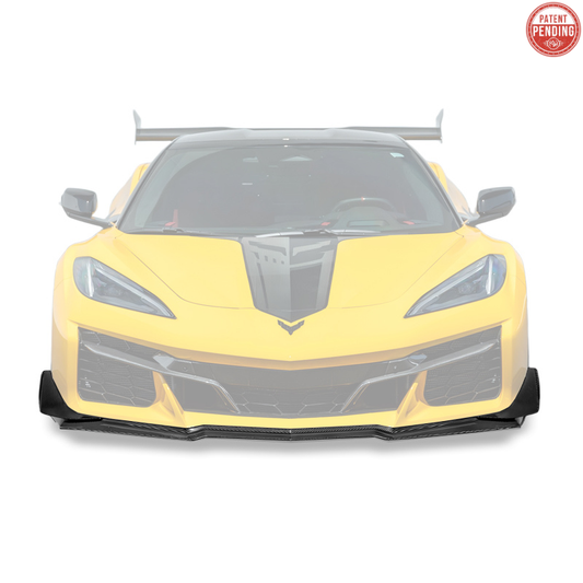 2023-Up Corvette C8 Z06 Z07 DRY CARBON FIBER Extended Package Front Lip & Canards image 1