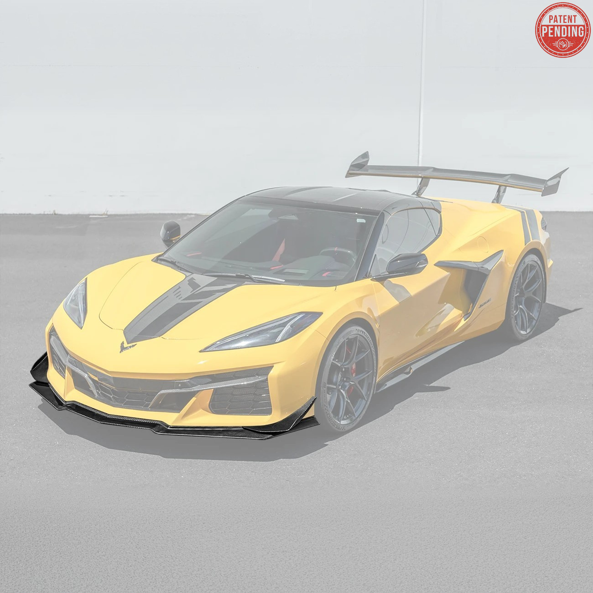 2023-Up Corvette C8 Z06 Z07 DRY CARBON FIBER Extended Package Front Lip & Canards image 3
