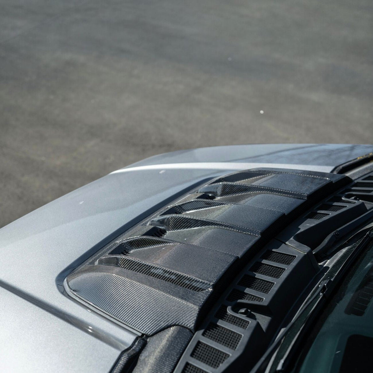 2021-Up Ford F-150 Carbon Fiber Raptor R Style Front Hood Vent Side Trim Bezel Replacements image 11