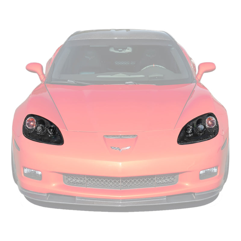 2005-13 Corvette C6 Replacment DRY CARBON FIBER Headlights Housing image 1