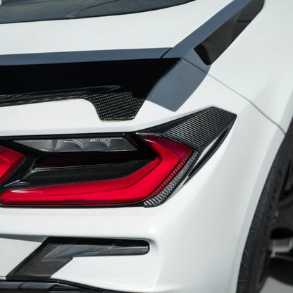 Corvette C8 Dry Carbon Fiber Rear Taillight Side Trim Panel Cover Overlays image 4