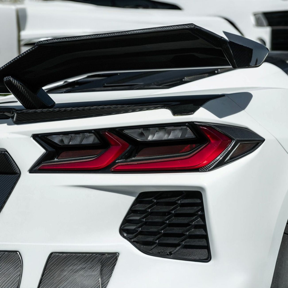 Corvette C8 Dry Carbon Fiber Rear Taillight Side Trim Panel Cover Overlays image 5