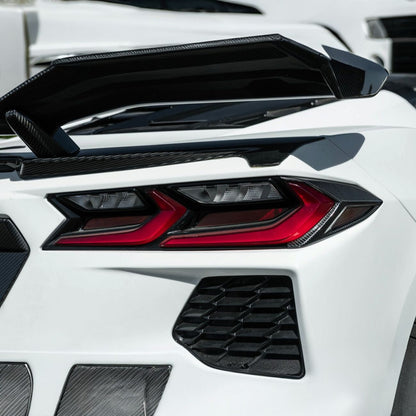 Corvette C8 Dry Carbon Fiber Rear Taillight Side Trim Panel Cover Overlays image 5