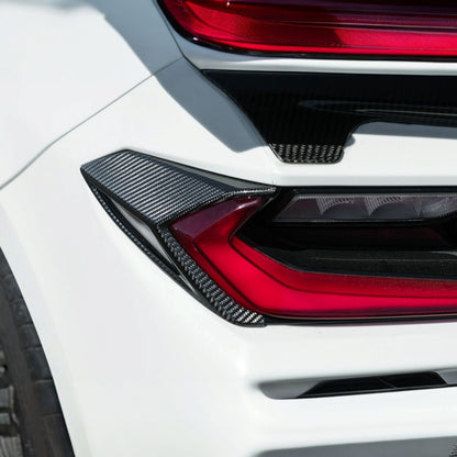 Corvette C8 Dry Carbon Fiber Rear Taillight Side Trim Panel Cover Overlays image 6