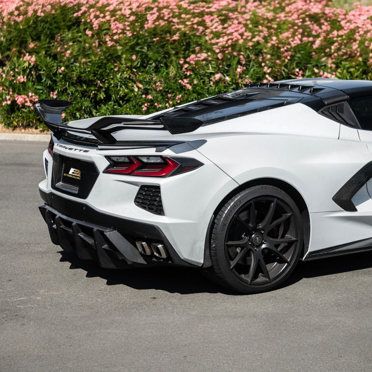 Corvette C8 Dry Carbon Fiber Rear Taillight Side Trim Panel Cover Overlays image 9