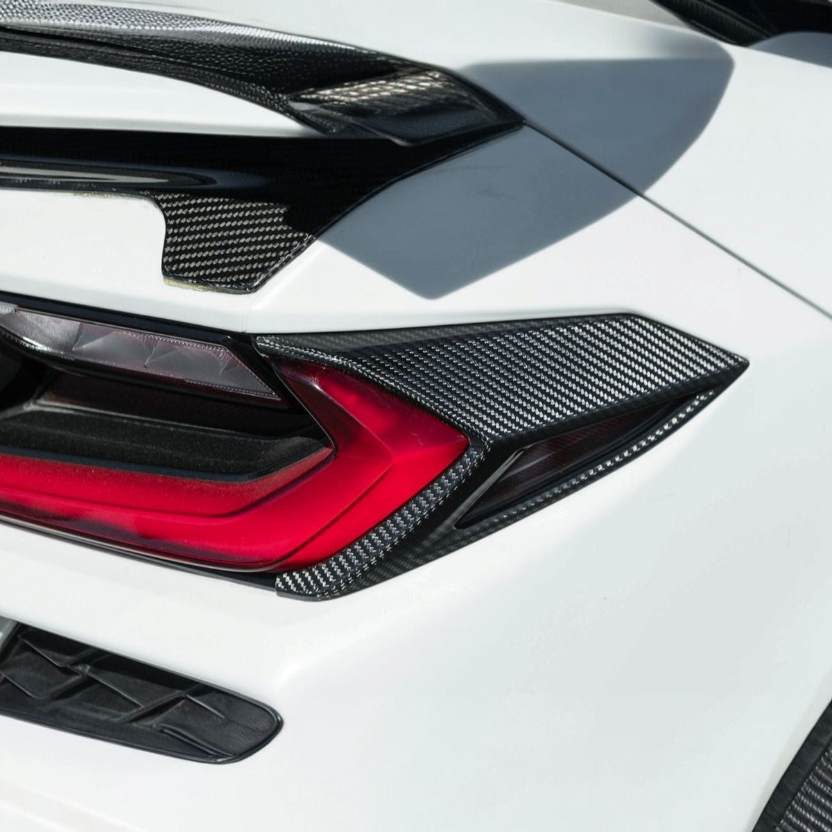 Corvette C8 Dry Carbon Fiber Rear Taillight Side Trim Panel Cover Overlays image 10