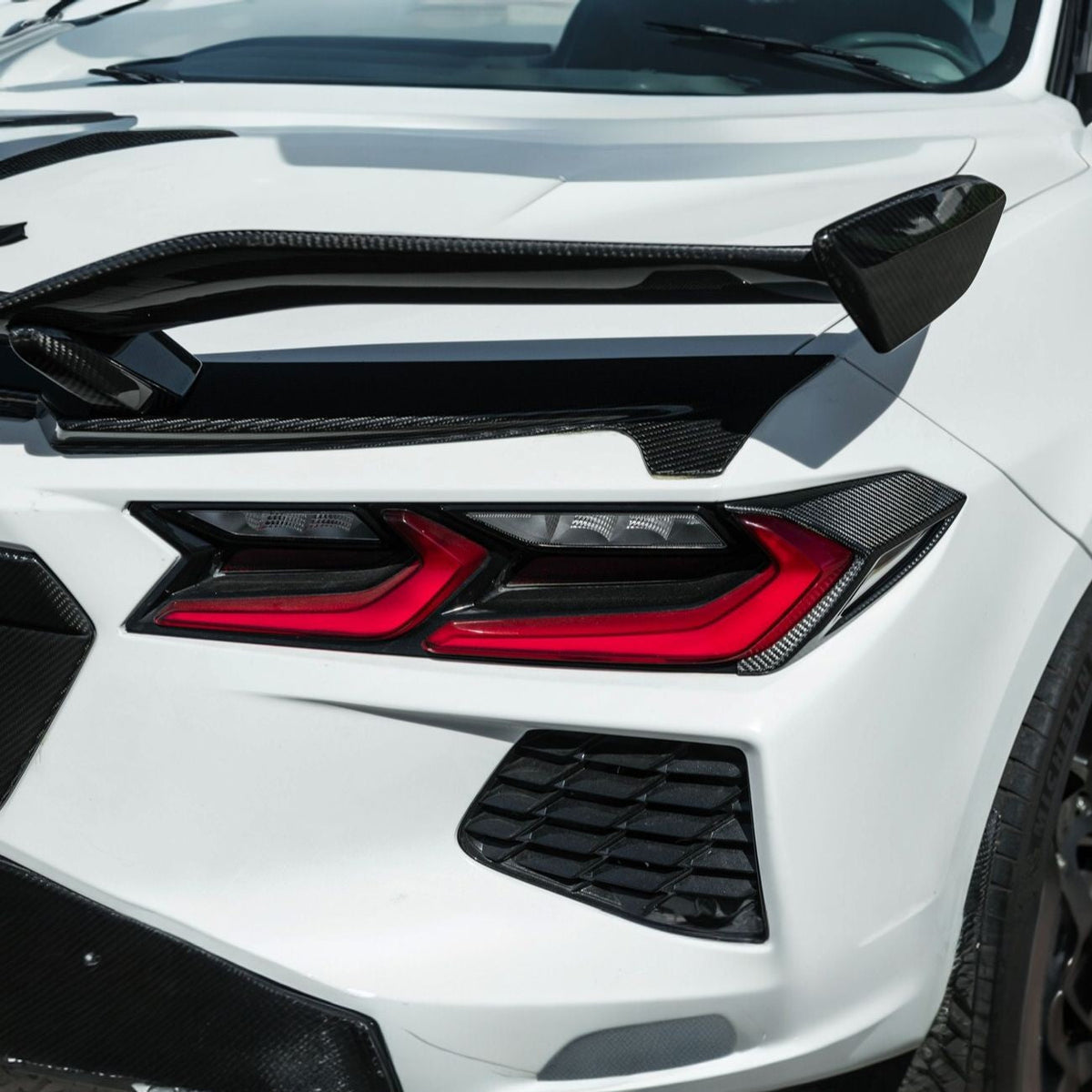 Corvette C8 Dry Carbon Fiber Rear Taillight Side Trim Panel Cover Overlays image 11
