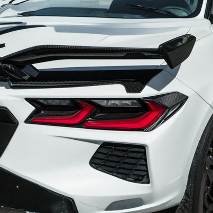 Corvette C8 Dry Carbon Fiber Rear Taillight Side Trim Panel Cover Overlays image 11