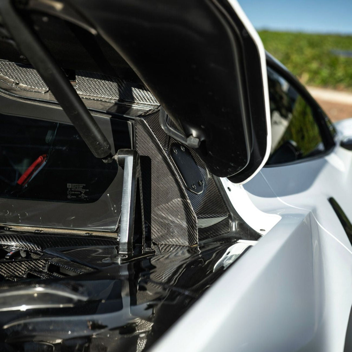 Corvette C8 Dry Carbon Fiber Rear Hatch Hinge Pillar Trim Cover Overlays image 4