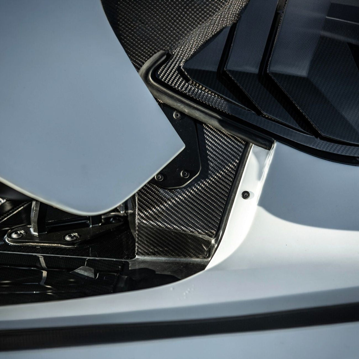 Corvette C8 Dry Carbon Fiber Rear Hatch Hinge Pillar Trim Cover Overlays image 7