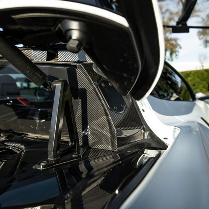 Corvette C8 Dry Carbon Fiber Rear Hatch Hinge Pillar Trim Cover Overlays image 9