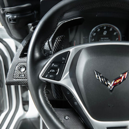 Corvette C7 Carbon Fiber Factory Extended Style Paddle Shifter Extensions image 15