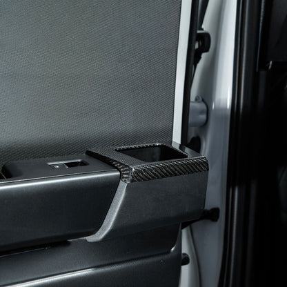 2021-2026 Ford F-150 / F-150 Lightning Dry Carbon Fiber Rear Door Side Storage Cup Holder Cover Overlays image 6