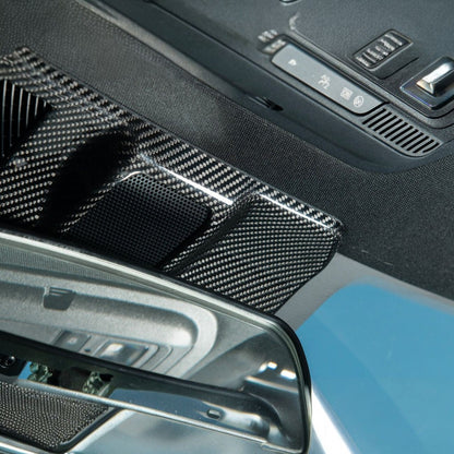 2021-Up Ford F-150 Dry Carbon Fiber Overhead Console Reading Light Panel Cover Overlay image 4