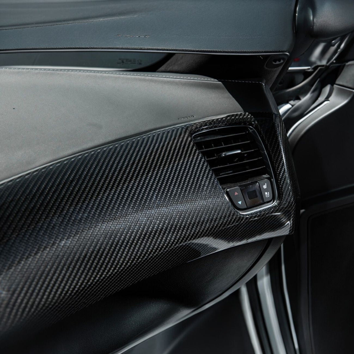 Corvette C7 Dry Carbon Fiber Passenger Side Dash Air Duct Vent Panel Cover image 4