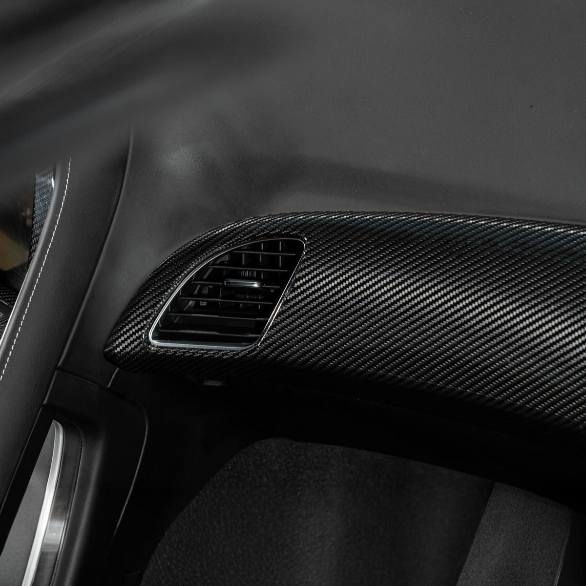 Corvette C7 Dry Carbon Fiber Passenger Side Dash Air Duct Vent Panel Cover image 8