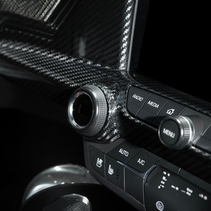 Corvette C7 Dry Carbon Fiber Center Infotainment Instrument Panel Cluster Trim Plate Cover Overlay image 8