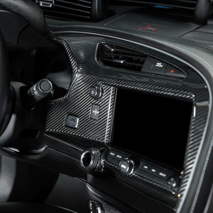 Corvette C7 Dry Carbon Fiber Center Infotainment Instrument Panel Cluster Trim Plate Cover Overlay image 9