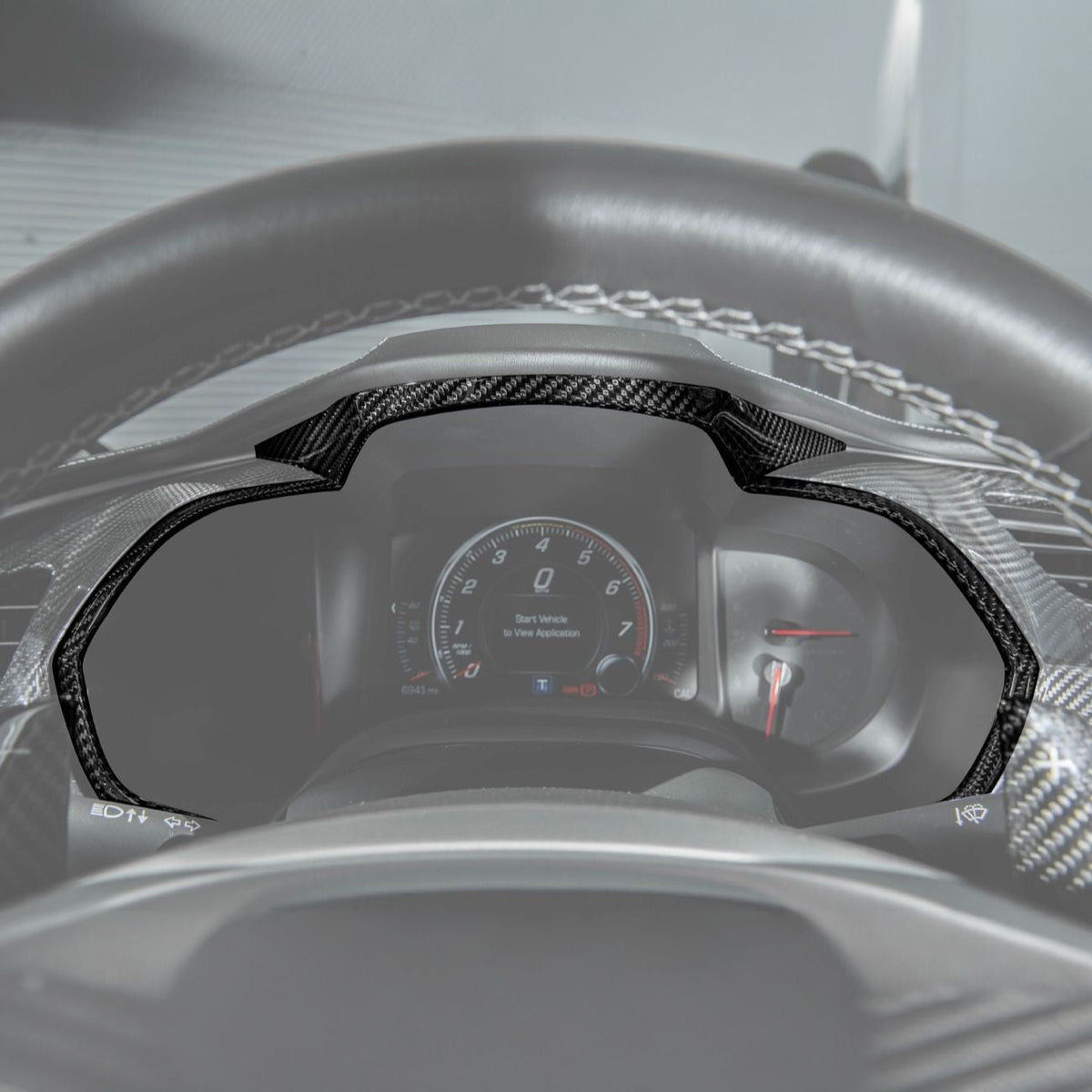 Corvette C7 Dry Carbon Fiber Gauge Cluster Trim Cover Set image 7