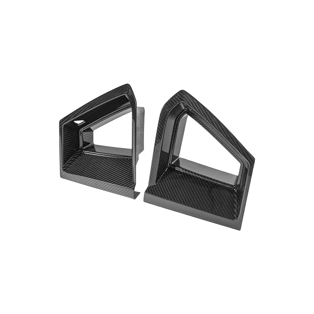 2024-Up Ford Mustang Carbon Fiber DarkHorse Style Front Grille Side Nostril Air Intake Trim Covers image 12