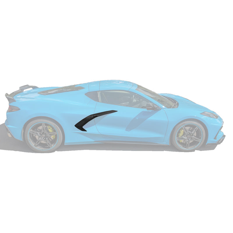 Corvette C8 DRY CARBON FIBER Replacement Side Door Garnish image 1