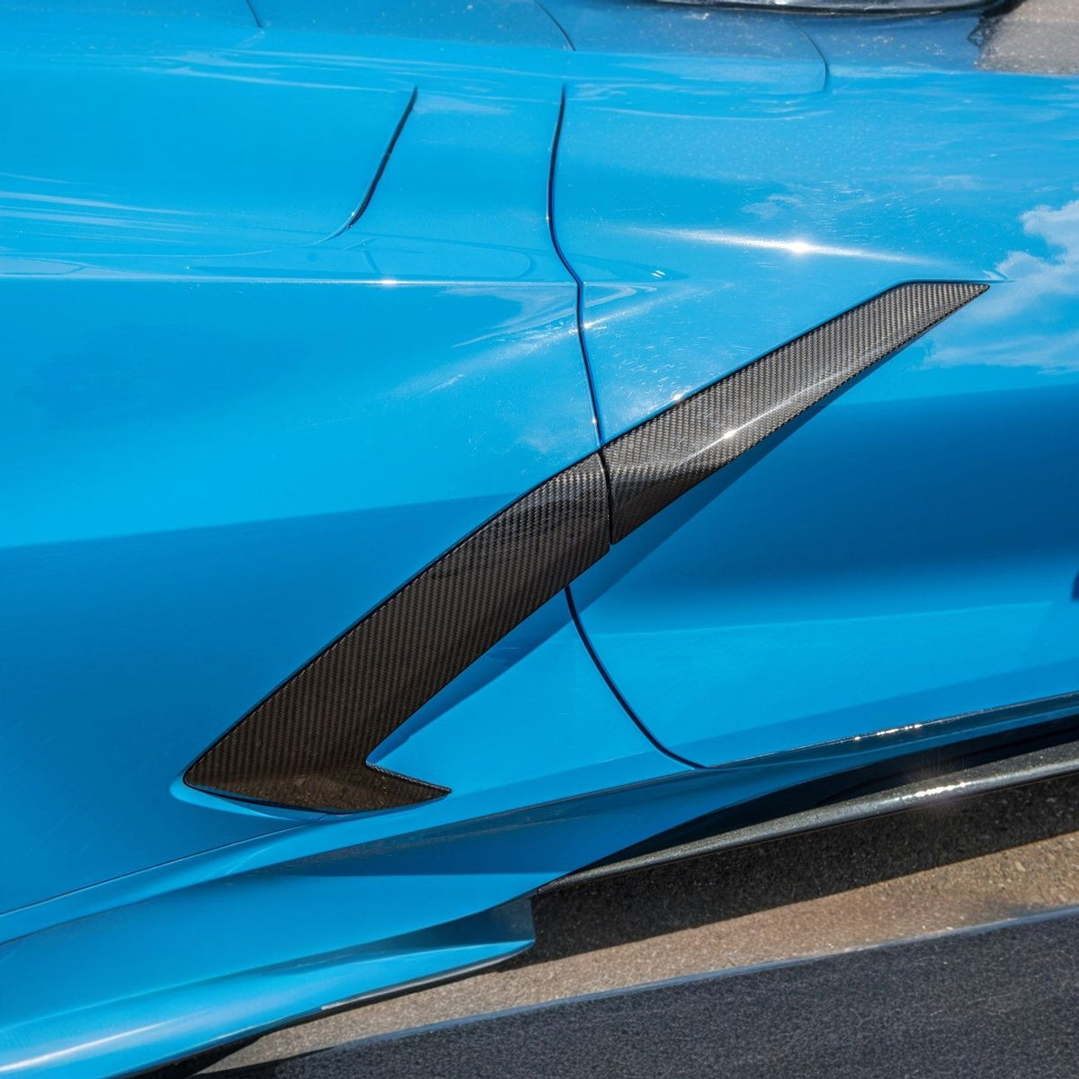 Corvette C8 Carbon Fiber GM Factory Style Replacement Side Door Scoops image 2