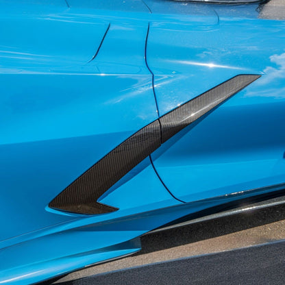 Corvette C8 Carbon Fiber GM Factory Style Replacement Side Door Scoops image 2