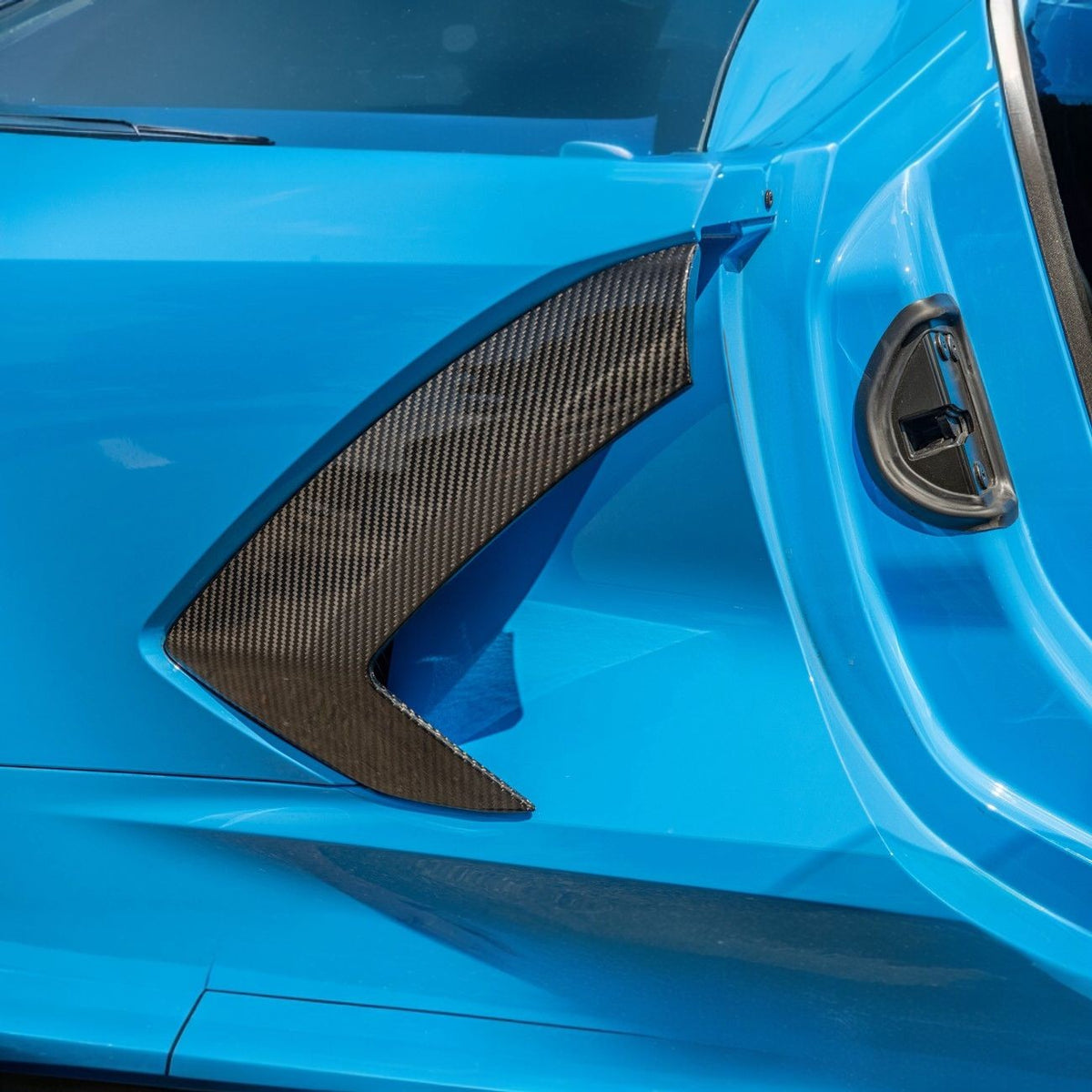 Corvette C8 Carbon Fiber GM Factory Style Replacement Side Door Scoops image 6