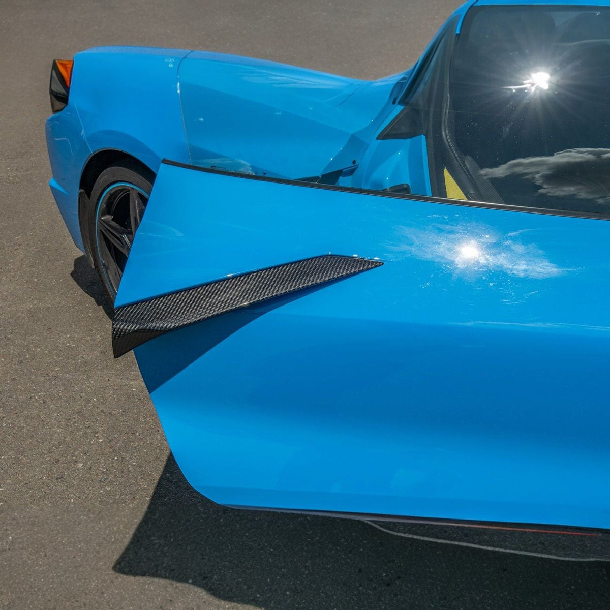 Corvette C8 Carbon Fiber GM Factory Style Replacement Side Door Scoops image 10