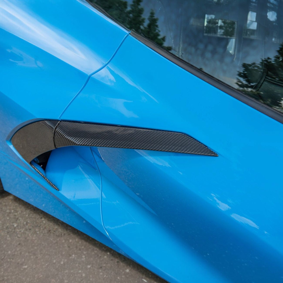 Corvette C8 Carbon Fiber GM Factory Style Replacement Side Door Scoops image 14