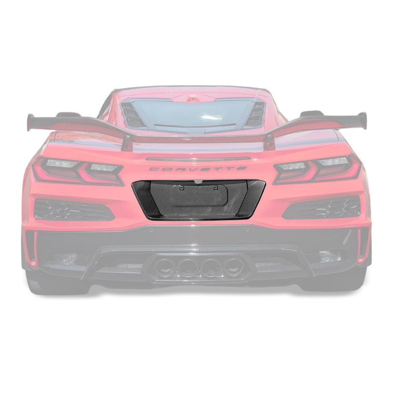 Corvette C8 Z06 DRY CARBON FIBER License Plate Backing image 1