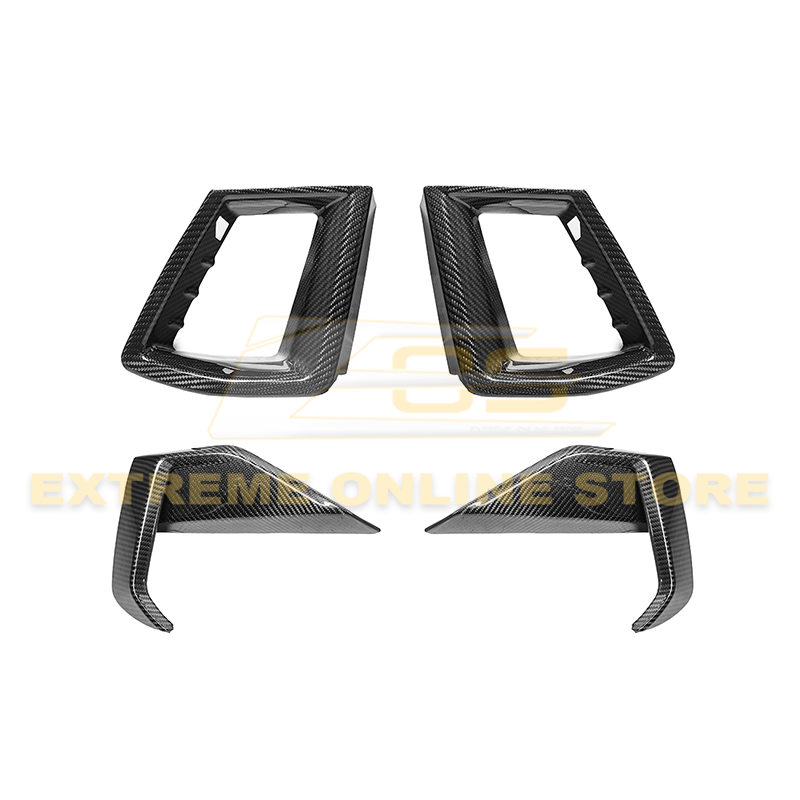 2024+ Ford Mustang GT DRY CARBON FIBER Front Side Grille Inserts image 1