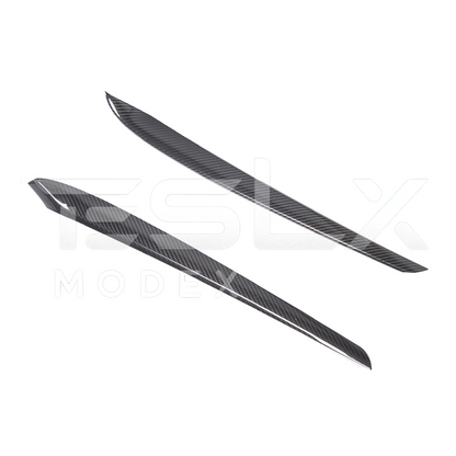 2020-23 Tesla Model 3 20-24 Y Carbon Fiber Interior Door Trim Panel Cover image 1