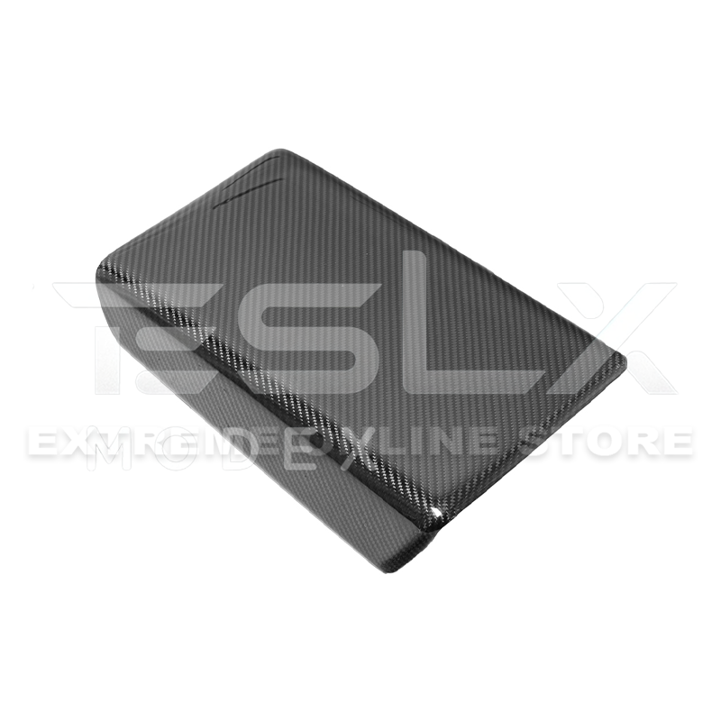 2020-Up Tesla Model 3 Y Carbon Fiber Interior Center Armrest Cover image 1