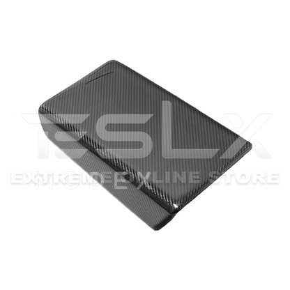 2020-Up Tesla Model 3 Y Carbon Fiber Interior Center Armrest Cover image 1