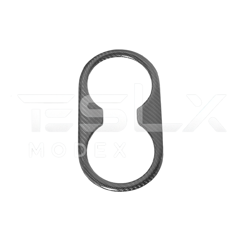 2020-23 Tesla Model 3 20-24 Y Carbon Fiber Interior Rear Water Cup Frame image 1
