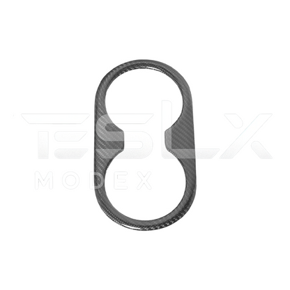 2020-23 Tesla Model 3 20-24 Y Carbon Fiber Interior Rear Water Cup Frame image 1