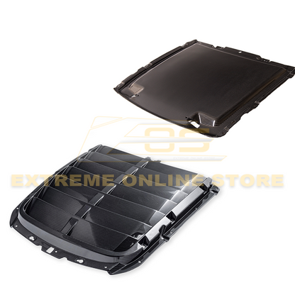 2020-23 Ford Mustang GT500 DRY Carbon Fiber Front Hood Vent & Rain Tray Cover image 1