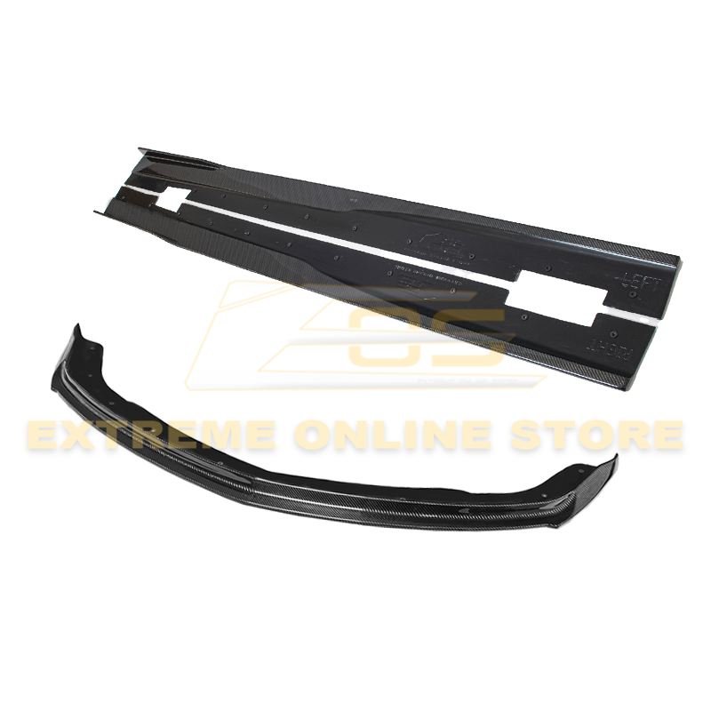 2008-09 Pontiac G8 Carbon Fiber Front Splitter Side Skirts image 1