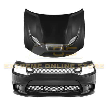 2015-Up Dodge Charger SRT Hellcat Conversion Bumper Kit Hood Cover image 1
