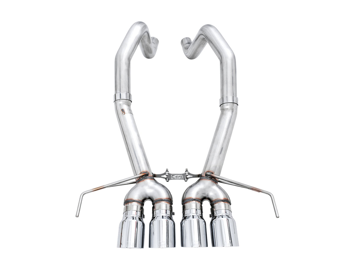 AWE Track Edition Axleback Exhaust for C7 Corvette Stingray / Z51 / Grand Sport / Z06 / ZR1 -- Chrome Silver Tips (includes AWE AFM valve simulators) image 7