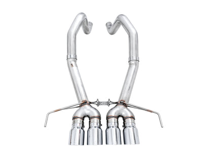 AWE Track Edition Axleback Exhaust for C7 Corvette Stingray / Z51 / Grand Sport / Z06 / ZR1 -- Chrome Silver Tips (includes AWE AFM valve simulators) image 7