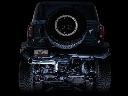 AWE 0FG Catback Exhaust for Ford Bronco with BashGuard™ - Single 5 Chrome Silver Tip image 2