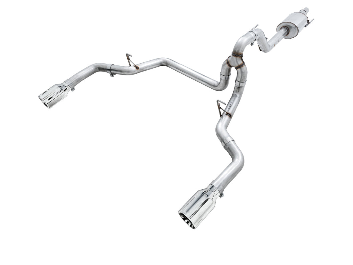 AWE 0FG Dual Exit Exhaust for '15-'20 F-150 - 5 Chrome Silver Tips image 1