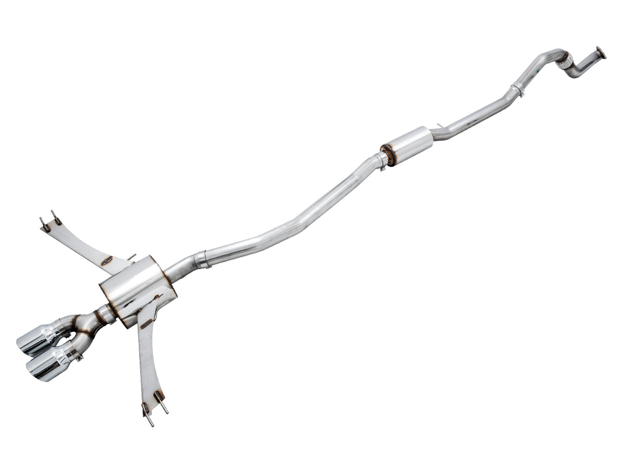 AWE Touring Edition Exhaust for 10th Gen Civic Si Coupe / Sedan (includes Front Pipe) - Dual Chrome Silver Tips image 1