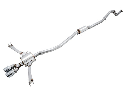 AWE Touring Edition Exhaust for 10th Gen Civic Si Coupe / Sedan (includes Front Pipe) - Dual Chrome Silver Tips image 1