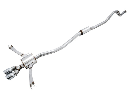 AWE Touring Edition Exhaust for 10th Gen Civic Si Coupe / Sedan (includes Front Pipe) - Dual Chrome Silver Tips image 1