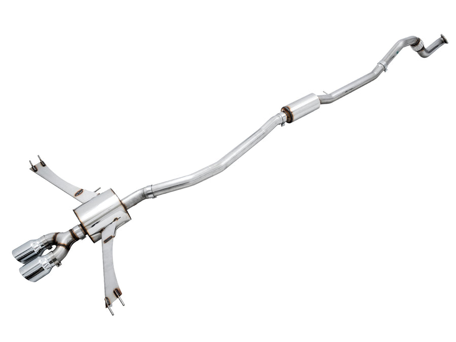 AWE Touring Edition Exhaust for 10th Gen Civic Si Coupe / Sedan (includes Front Pipe) - Dual Chrome Silver Tips image 1