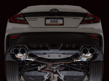 AWE Touring Edition Axleback Exhaust for VB Subaru WRX - Chrome Silver Tips image 4